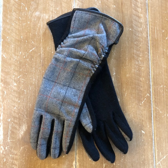 NWT Ralph Lauren Womens L Black Wool Sheep Leather Gloves